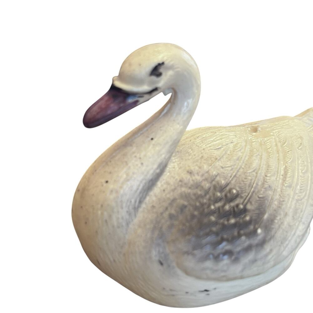 Antique 1920s-30s Viscoloid Celluloid Swan Figure White Toy Bird USA